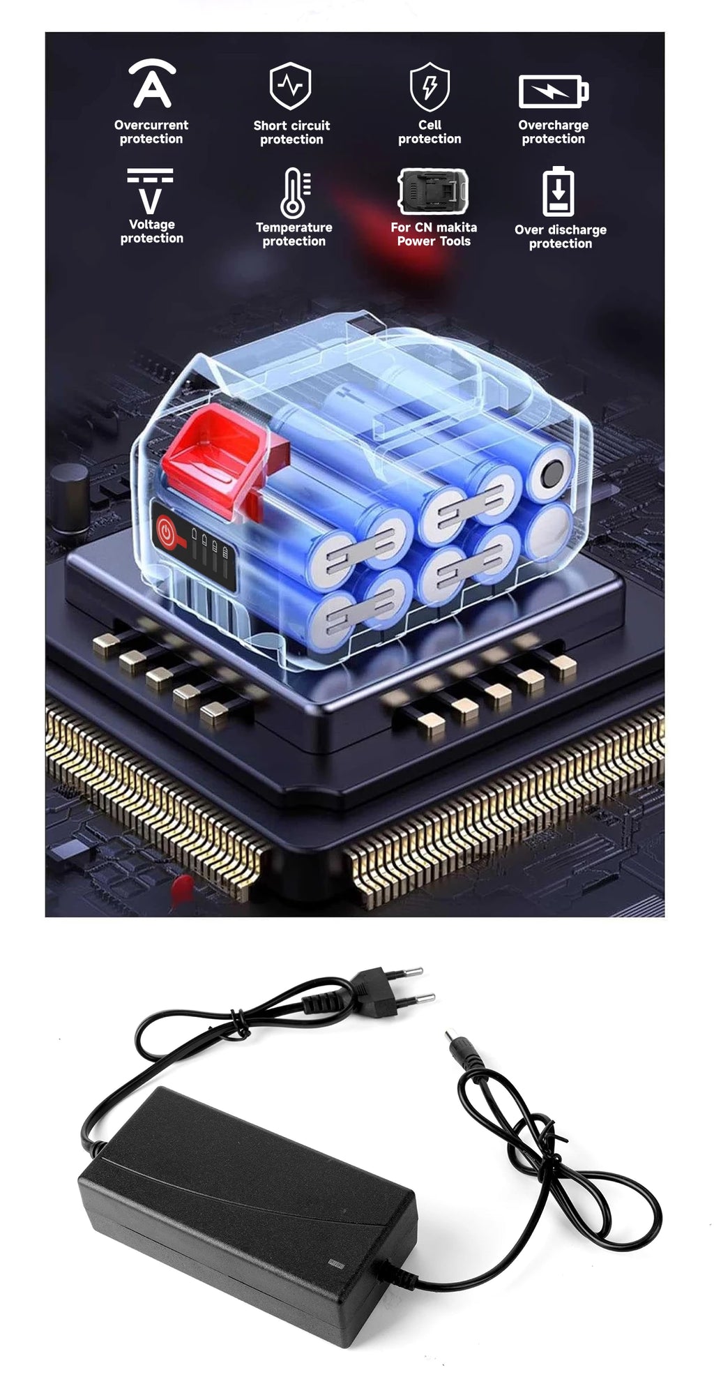 26mm Brushless Electric Hammer Drill Multifunctional Rotary Hammer Drill Cordless Impact Drill Tool For Makita 18V Battery Pin