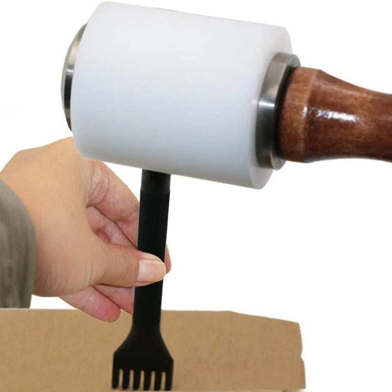 1pc Nylon Leather Carving Hammer DIY Handmade Tools Printed Cowhide Punch Cutting Sewing Hammers Leather Art Making Supplies