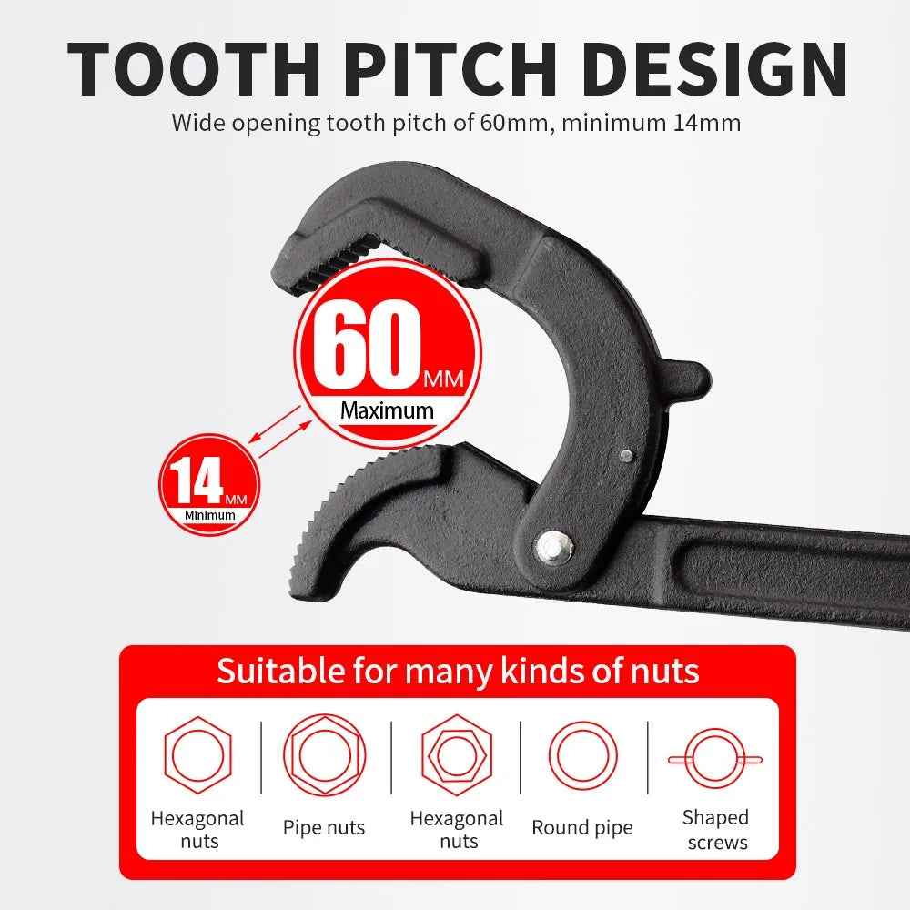 Adjustable Spanner Multi-function Universal Wrench Tool Home Repair Key Hand tool Multi Purpose Universal Pipe Wrench