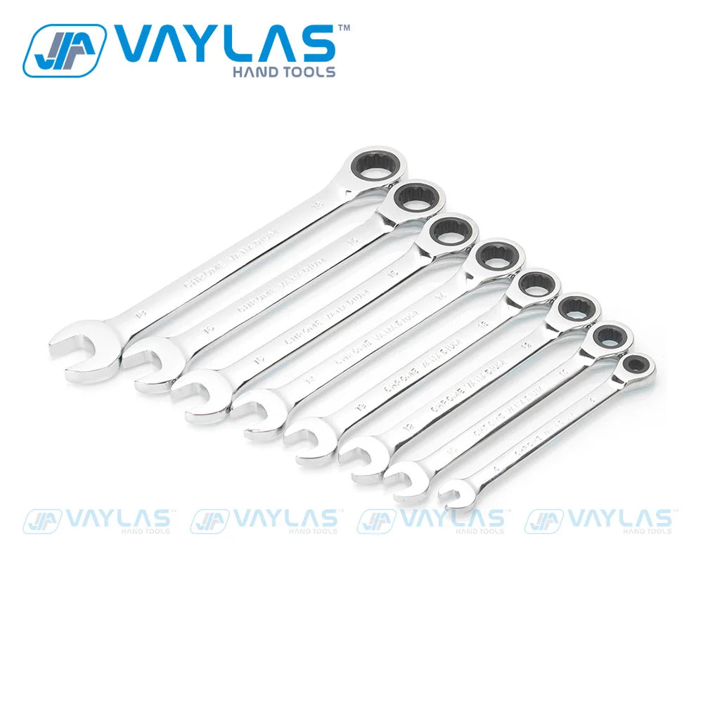 6-32mm Ratchet Wrench Spanner Fixed Head Mirror Polish 72T Ratcheting High Torque Multitool Ratchet Keys Auto Repair Hand Tools