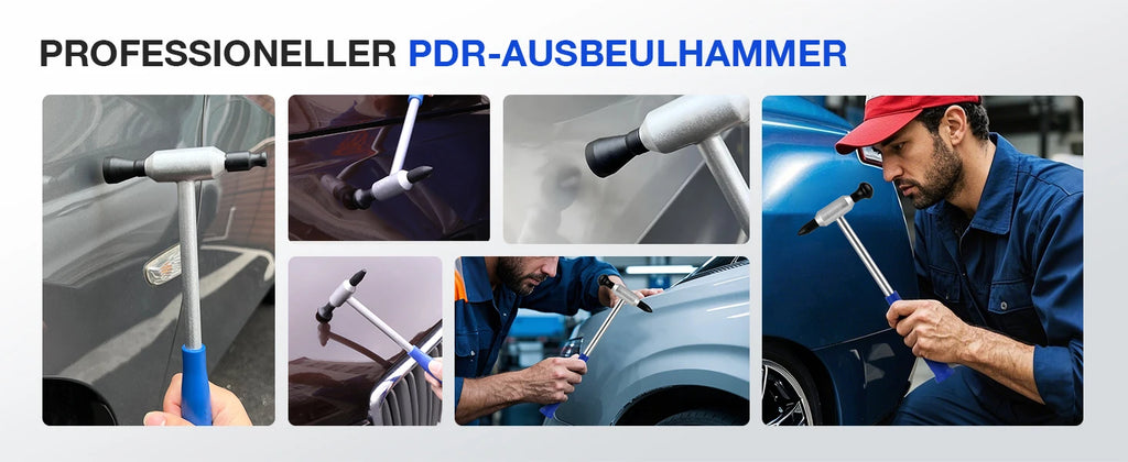 PDR Tool Dent Repair Hammer Set 15 Interchangeable Heads for Precise Removal of Small Hail Damage Rustproof Aluminum Alloy